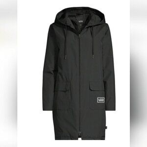 NWT Vans Marley Black Light Long Oversized Jacket with Signature Logo Sz XS